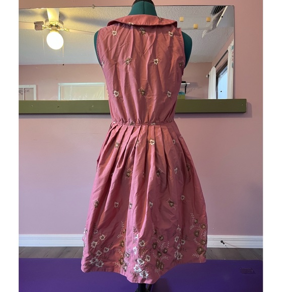 Betsey Johnson Pink Peter Pan Collared Floral Dress - Picture 2 of 6